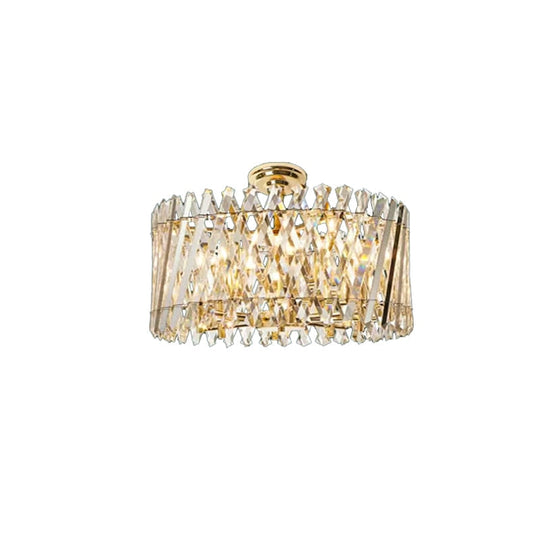 Nordic Luxury Gold Crystal Led Ceiling Lamp - Dimmable Chandelier For Home Decor &amp; Dining Room
