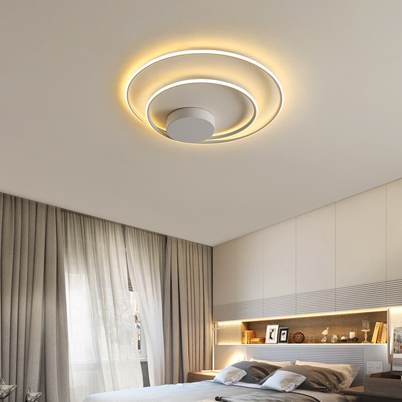 Nordic Led Ring Chandeliers Bedroom Main Lamp Simple Modern Personality Creative Lighting Art