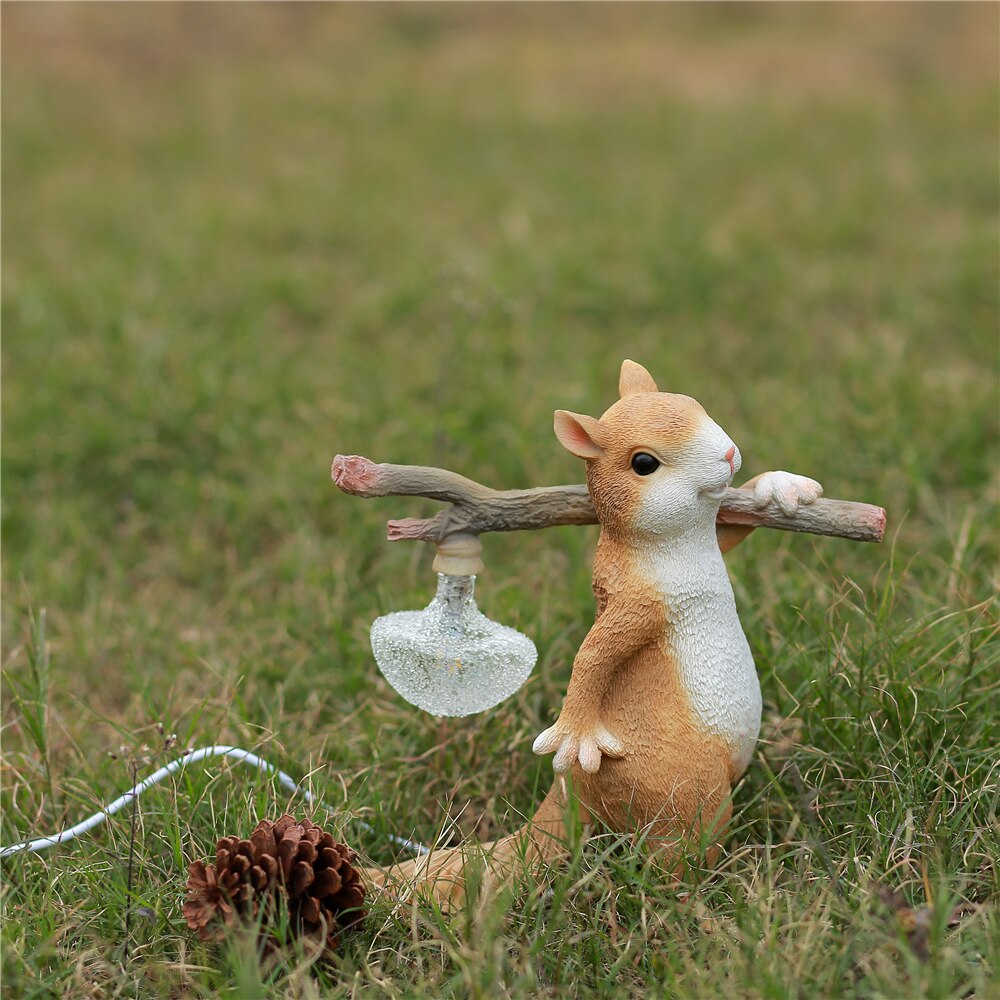 Resin Squirrel Led Night Light - Children’s Room Table Decor Animal - Themed Desk Lamp Bedside