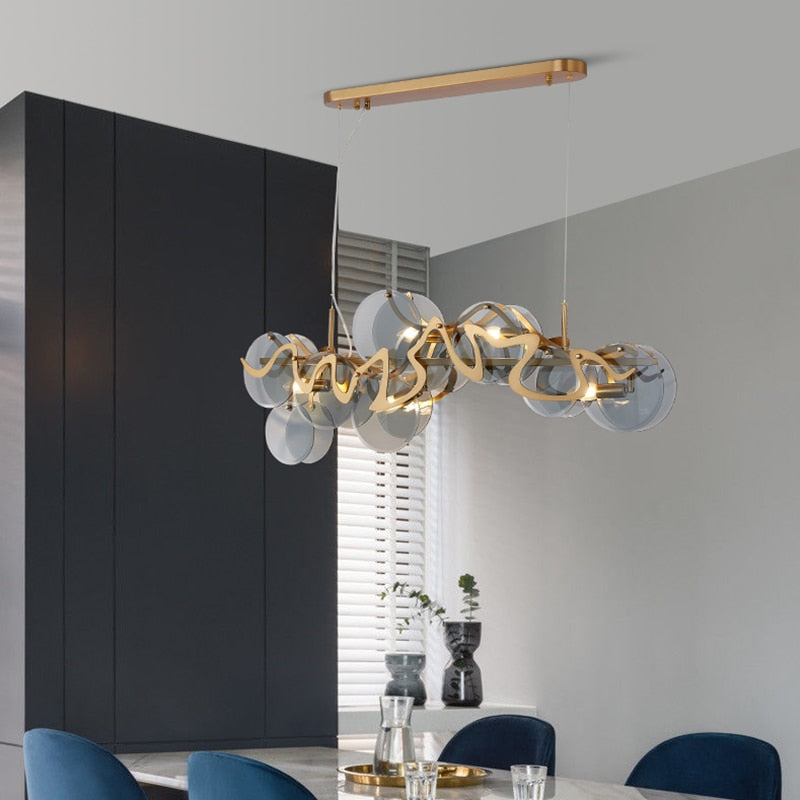 Dining Room Pendant Lights Modern Luxury Living Bedroom Creative Grey White Crystal Hanging Home