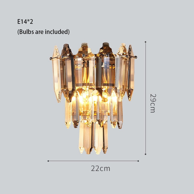 Modern Dimmable Led Chandeliers - Black Gray Crystal Lustres For Bedroom Decor &amp; Ceiling Home