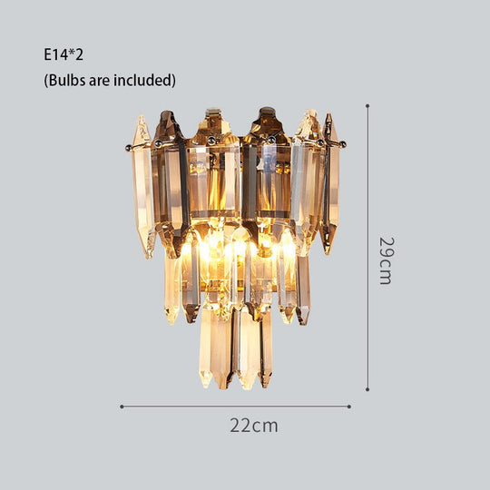 Modern Dimmable Led Chandeliers - Black Gray Crystal Lustres For Bedroom Decor &amp; Ceiling Home
