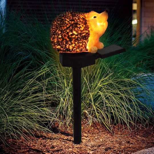 Solar Garden Lawn Light Hedgehog Resin Ground Lamp Waterproof Outdoor Courtyard Landscape Spotlight