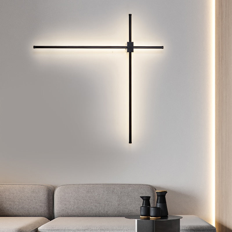 Cross Line Wall Lamp Nordic Design Sense Living Room Minimalist Background Bedroom Bedside Wall