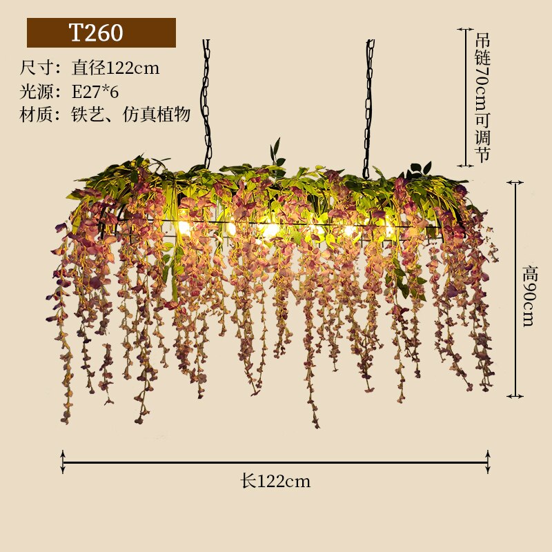 Simulation Flower Banquet Hall Bar Front Chandelier Clothing Store Cafe Window Green Plant Pendant