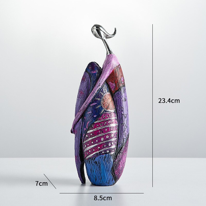 Abstract Art Resin Woman Sculpture: A Modern &amp; Vibrant Touch For Home Decor 5 Items