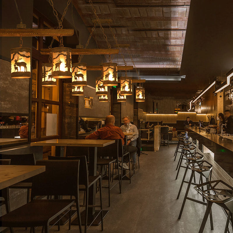 Vintage Industrial Style Creative Restaurant Pendant Lamps Cafe Bar Table Light Personalized Wood