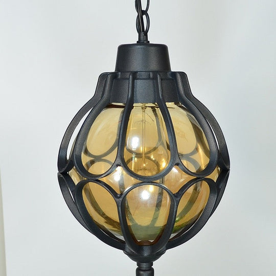 Vintage Glass Chandeliers Ball Outdoor Pendant Lamp Balcony Grape Waterproof Aluminum E27 Bulb