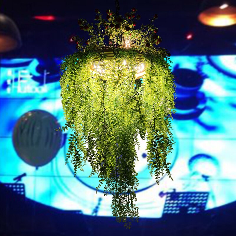Net Red Theme Restaurant Hotel Front Desk Small Fresh Simulation Green Plant Chandelier Cafe Hot