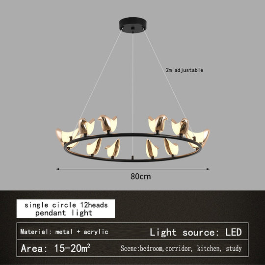 Modern Hallway Stair Led Pendant Lamp Light Creative Mounted Bird Wall Sconce Bedroom Bedside
