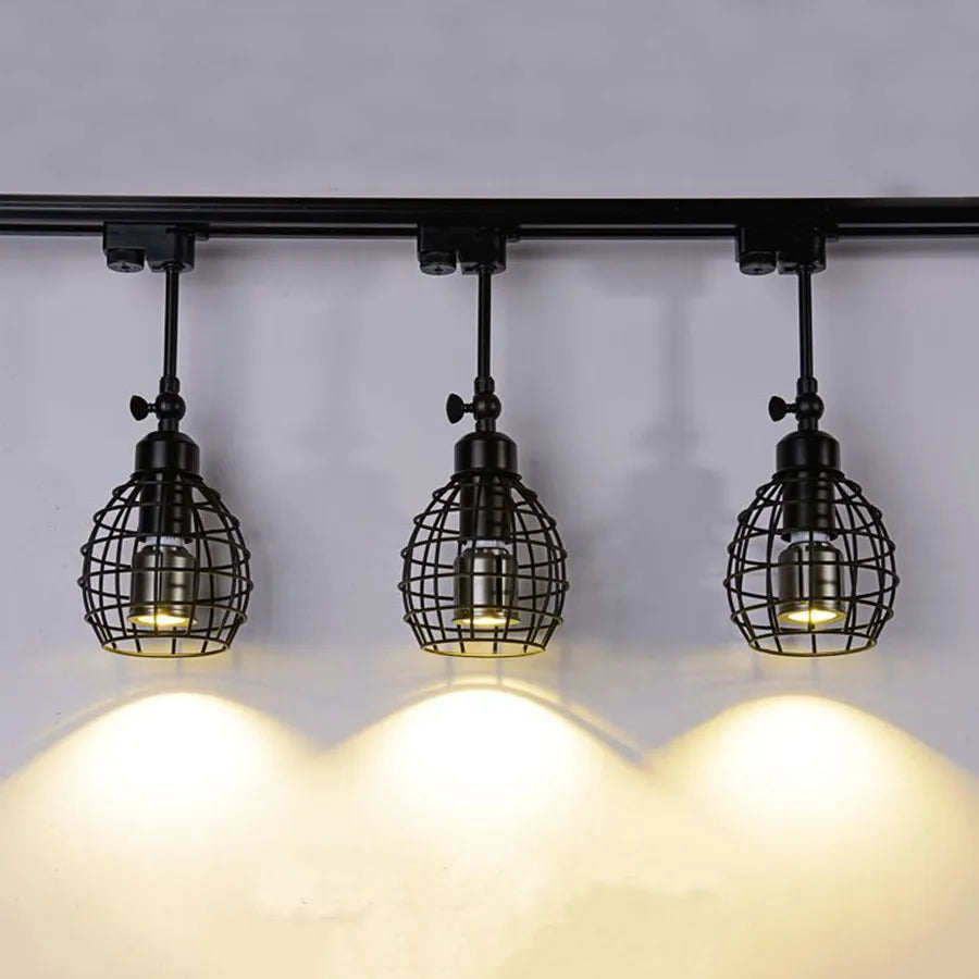 Retro Industrial E27 Led Track Light Spotlight - Adjustable Multi - Wattage For Versatile Lighting