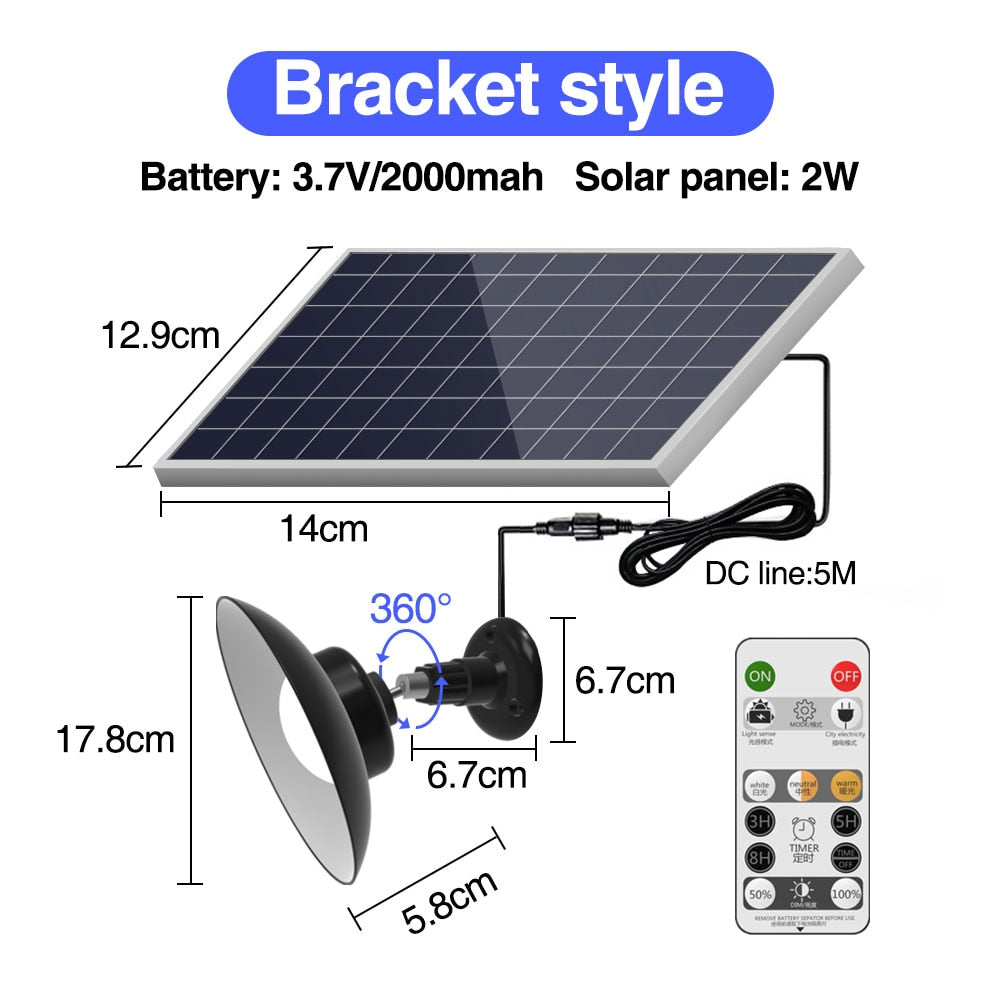 Remote Led Solar Pendant: Waterproof Chandelier For Gazebos And Outdoor Spaces Wall - Mounted Style
