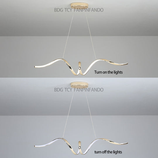 Modern Led Pendant Ligh Gold/Chrome Kitchen Island Lamp Dining Room Chandelier 90-260V Lighting