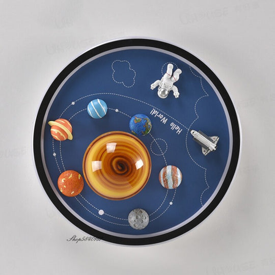 Astronaut Space Planet Ceiling Lights Dreamy Kids Children Bedroom Led Lamp Decor Diorama 3D Galaxy