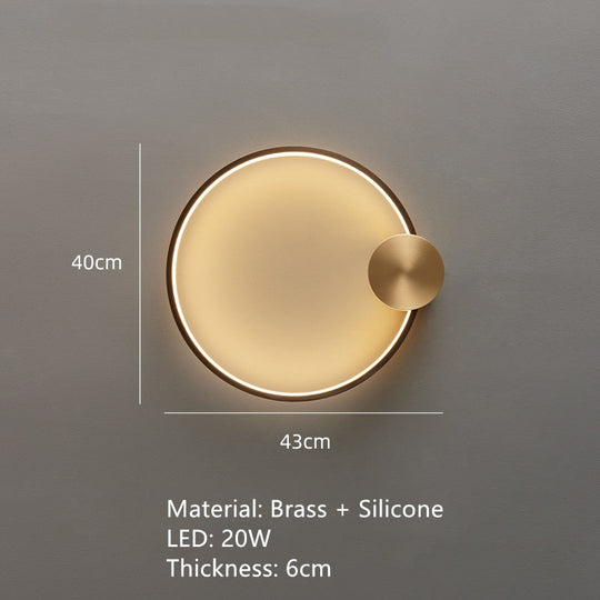 Nordic Art Circle Background Led Wall Lamp Romantic Home Round Ring Decor Livingroom Bedroom Aisle