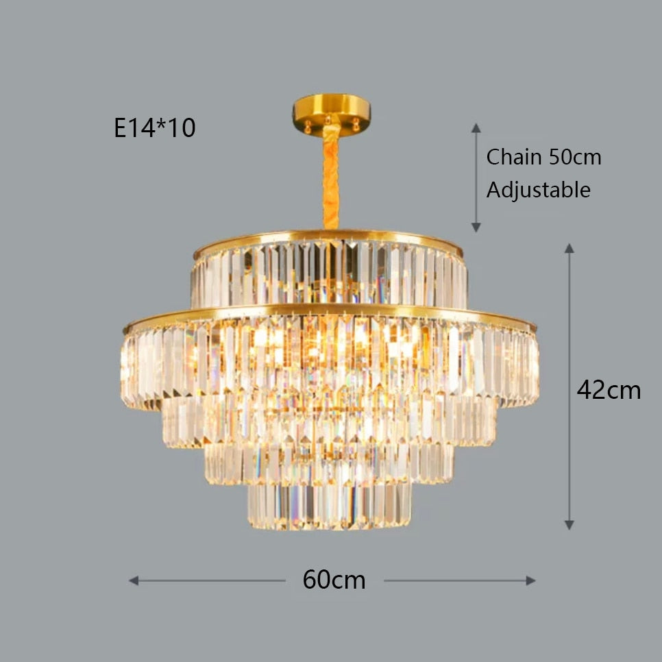 Remote - Controlled Led Crystal Ceiling Chandelier - Modern Home Decor Lighting For Living Room &amp;