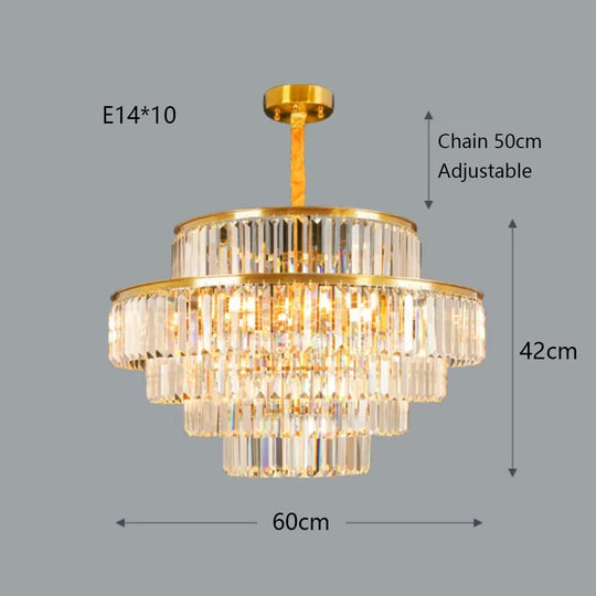 Remote - Controlled Led Crystal Ceiling Chandelier - Modern Home Decor Lighting For Living Room &amp;