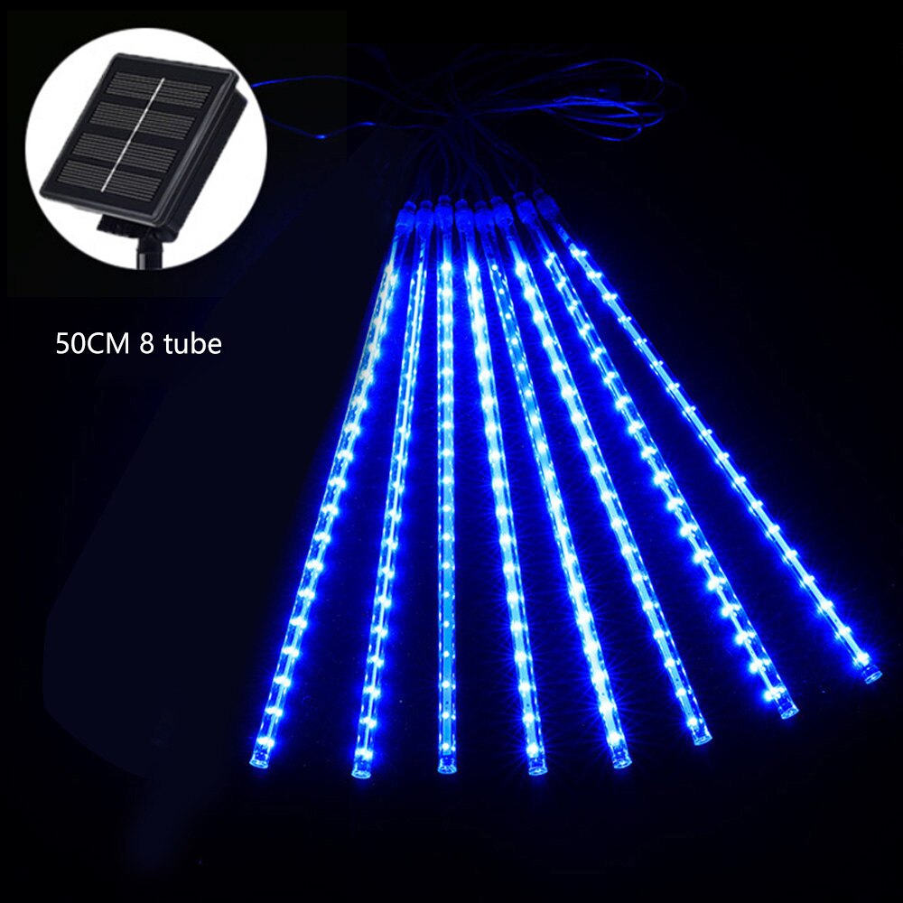 30/50Cm 8 Tubes Meteor Shower Rain Led Fairy String Lights Solar Waterproof Lamp Garden Decor