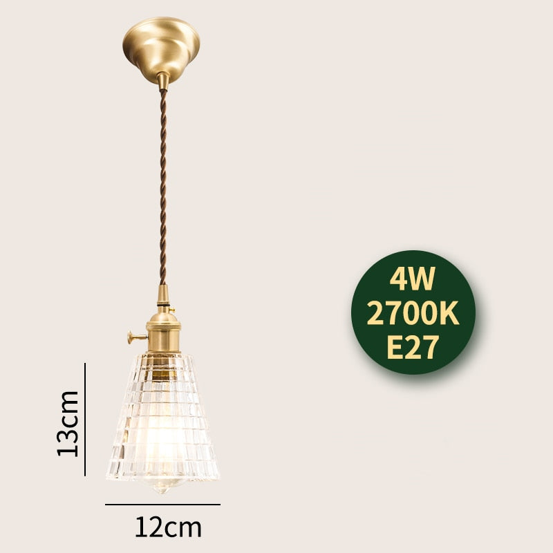Nordic Modern Led Hanging Lights Fixtures Glass Lampshade Copper Socket Home Indoor Decor Japan