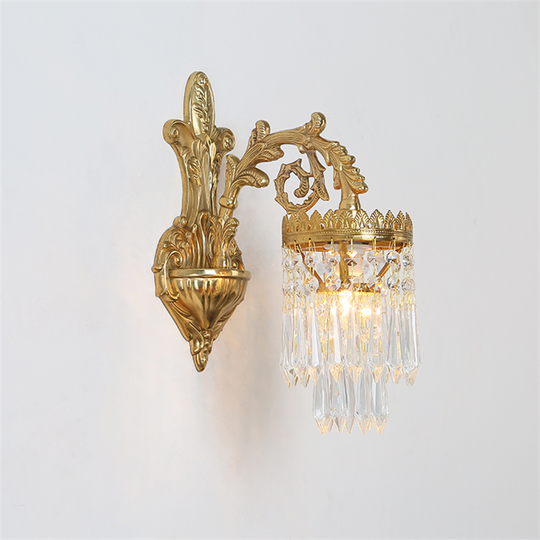 New European Copper Living Room Wall Lamp Modern Bedroom Bedside Light Tv Background Staircase