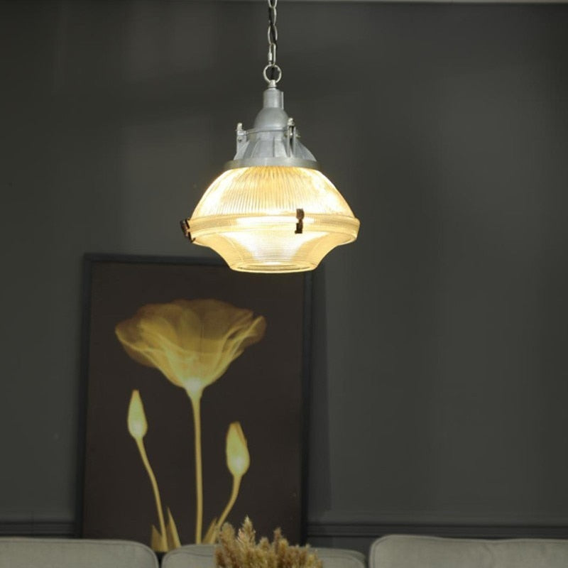 Industrial Vintage Cast Aluminum Crystal Glass Pendant Lights Designer Home Decor Loft Dining/Model