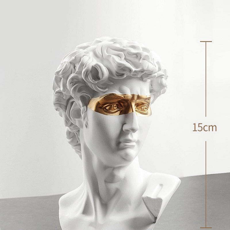 Resin David Bust Sculpture: Elegant Office And Home Decor Accessory White Items