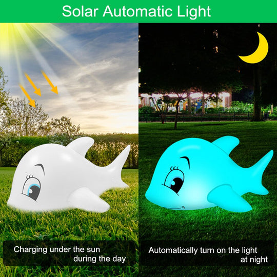 Solar Floating Dolphin Ball Light Swimming Pool Waterproof Lawn Balloon Lamp Home Party Garden