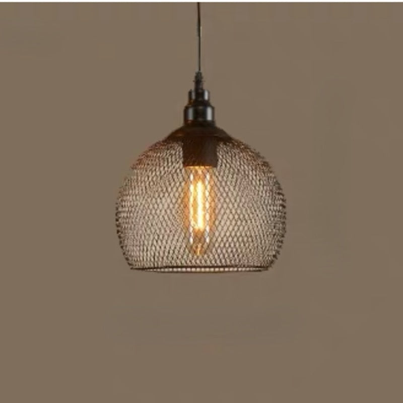 Nordic Restaurant Bar Lighting Living Room Walkway Retro Rose Gold Bird Cage Creative Light Fixture