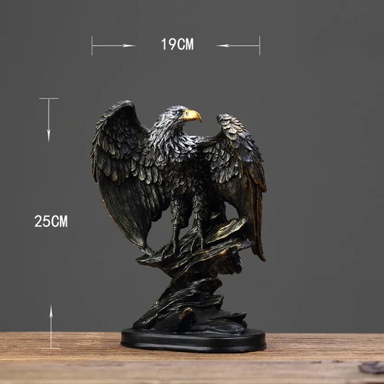 Bronze Resin Eagle Collectible Decorative Statue Home Decor Office Art Ornament Birthday Holiday