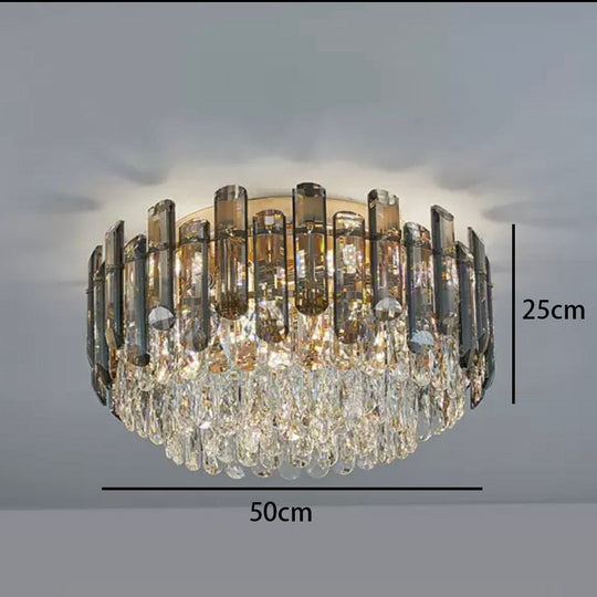 Modern Crystal Led Luxury Ceiling Lights - Round Lamps For Indoor Home Lighting &amp; Living Room Decor