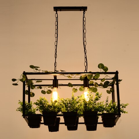 Nordic Restaurant Bar Chandelier Flowers And Grass Creative Pastoral Cafe Flower Room Beauty Shop