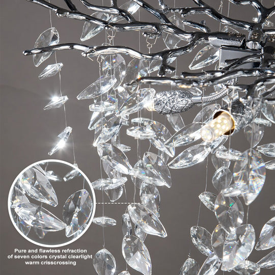 Layla - Elegant Crystal Pendant Light For Living Dining &amp; Bedrooms In Chrome Gold Chandelier