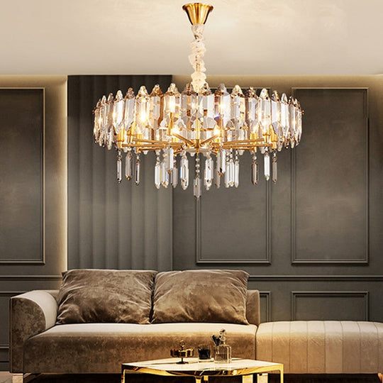 Modern Dimmable Led Chandeliers - Black Gray Crystal Lustres For Bedroom Decor &amp; Ceiling Home