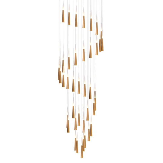 Led Chandelier Gold/Black/White/Coffe/Silver Staircase Long Pendant Lamp Duplex Building Villa