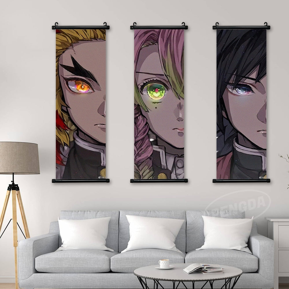 Demon Slayer Anime Scroll Art - Rengoku Kyoujurou Canvas Poster For Home Decor Printings
