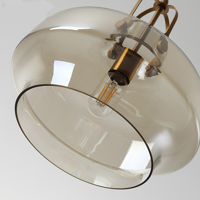 Nordic Design Restaurant Cognac/Gray Glass Pendant Lights Simple Modern Light Fixtures Balcony Bar