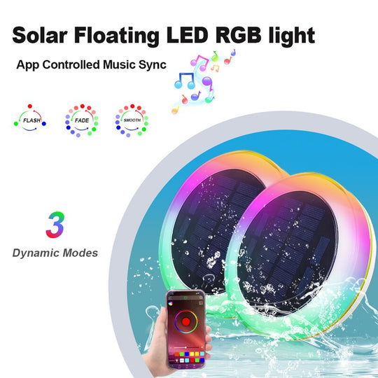 Rgbw Color App Remote Solar Floating Light Led Swimming Pool Outdoor Lights Waterproof Ip68 Changing