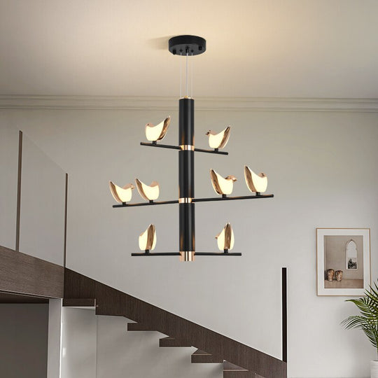 Modern Hallway Stair Led Pendant Lamp Light Creative Mounted Bird Wall Sconce Bedroom Bedside