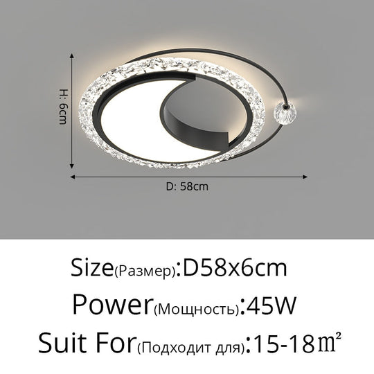 Nordic Bedroom Recessed Led Ceiling Lights Post - Modern Luxury Crystal Creative Living Room