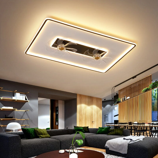 Nordic Luxury Led Ceiling Fan Lights Brightness Dimmable For Living Room Bedroom Dining Kitchen Home