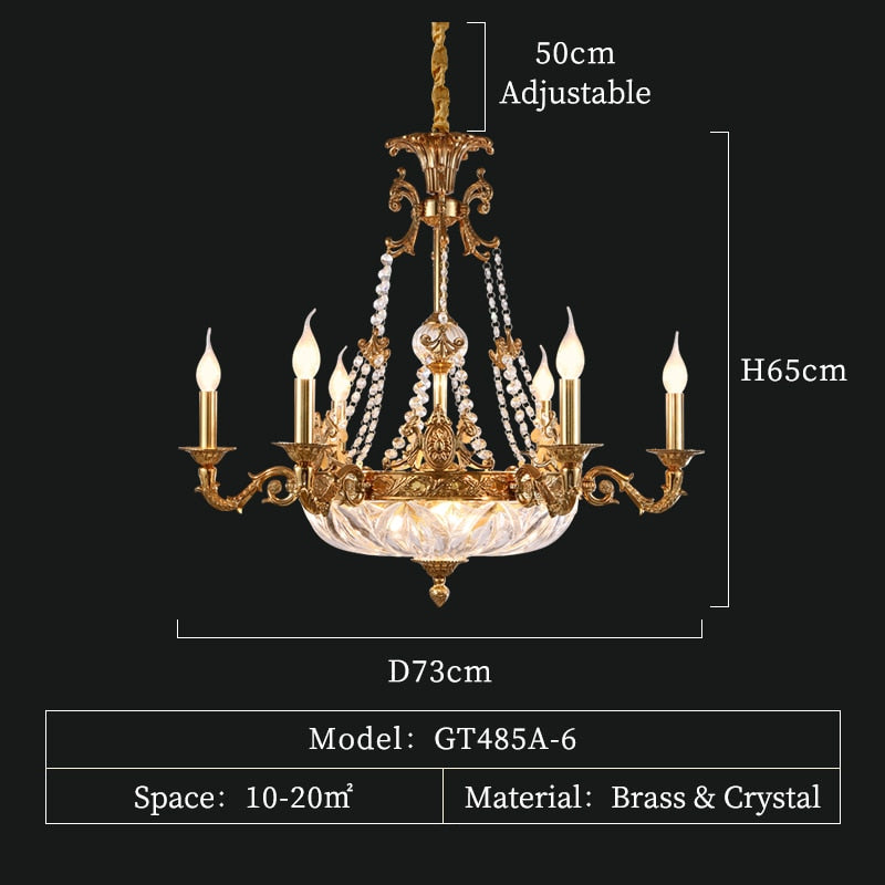 Maison - French Style Bronze Pendant Lamp Hand - Made In Lost Wax Technics 6Lights D73 H65Cm