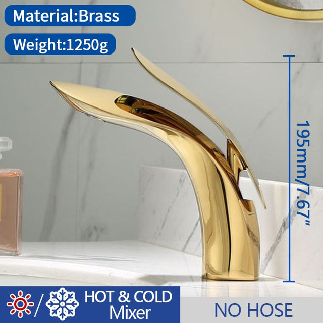 Basin Faucet Modern Bathroom Mixer Tap Black/Chrome Wash Single Handle Hot And Cold Waterfall Mp27