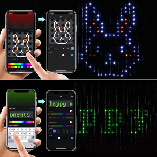 Smart Rgb Curtain Lights: Bluetooth - Controlled Led Decor For Gazebos And Celebrations Curtain