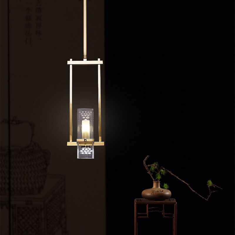 New Classical Copper Bedside Pendant Light Led G9 Simple Suspension Luminaire Study Porch Bedroom