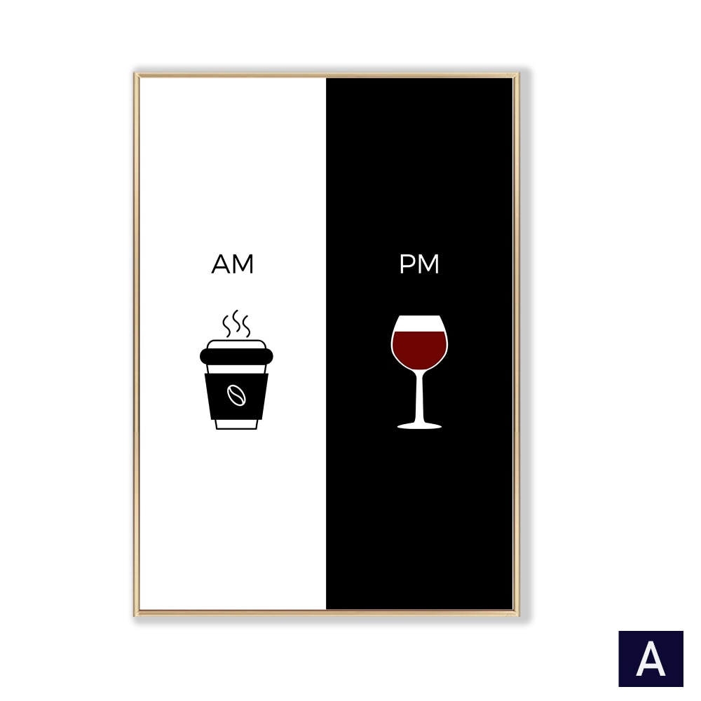 Black White Canvas Painting Nordic Kitchen Quotes Wall Posters Art Prints Pictures For Dining Room