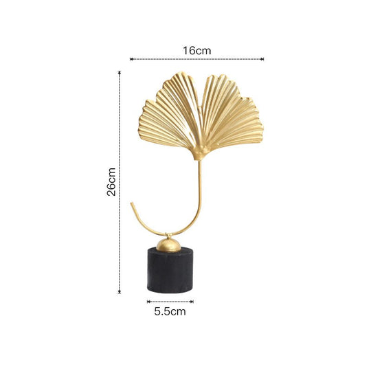 Nordic Creative Golden Ginkgo Leaf Ornaments - Modern Crafts For Living Room Decor And Home