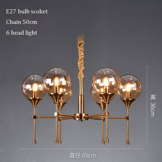 Led Chandeliers Bronze Nordic Magic Bean Glass Ball E27 Hanging Pendant Lights For Living Room