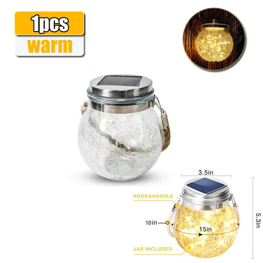 Solar Glass Crack Lights: Distinctive Fairy Lighting For Gazebos And Patios Warm 1Pcs Lights