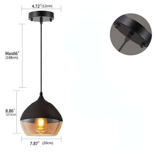 American Transparent Glass Ceiling Lamp Black Metal Living Room Lights Bedroom Cafe Bar Corridor