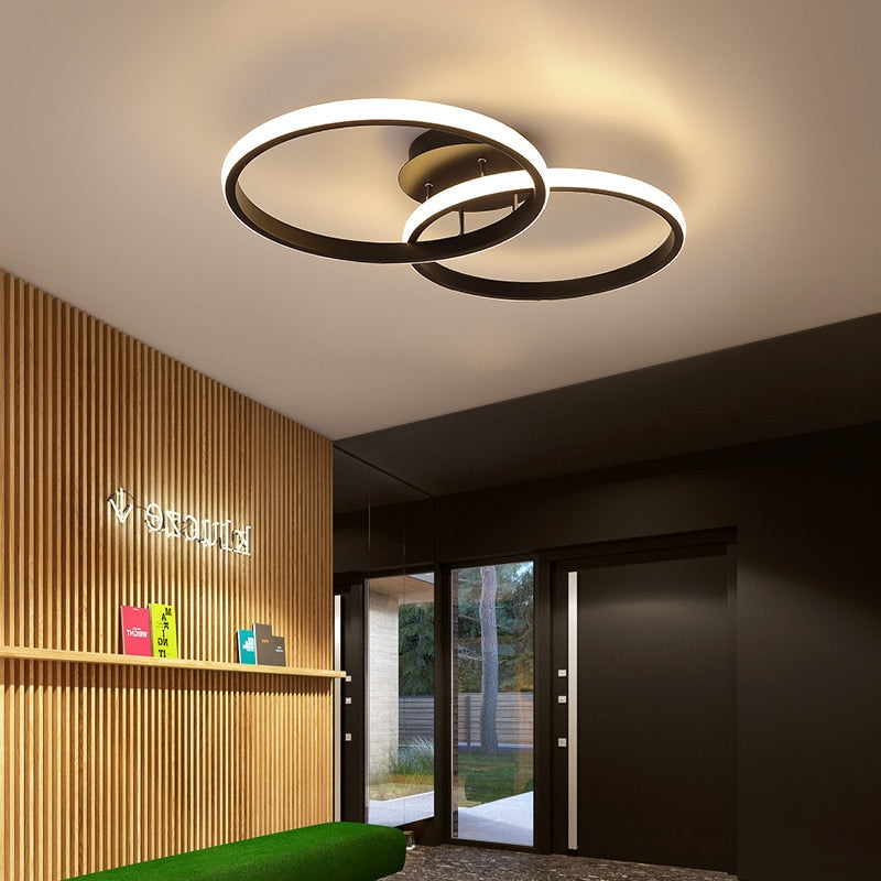 Nordic Circular White Led Ceiling Lights For Living Room Dining Rings Lamps Kitchen Bedroom Light